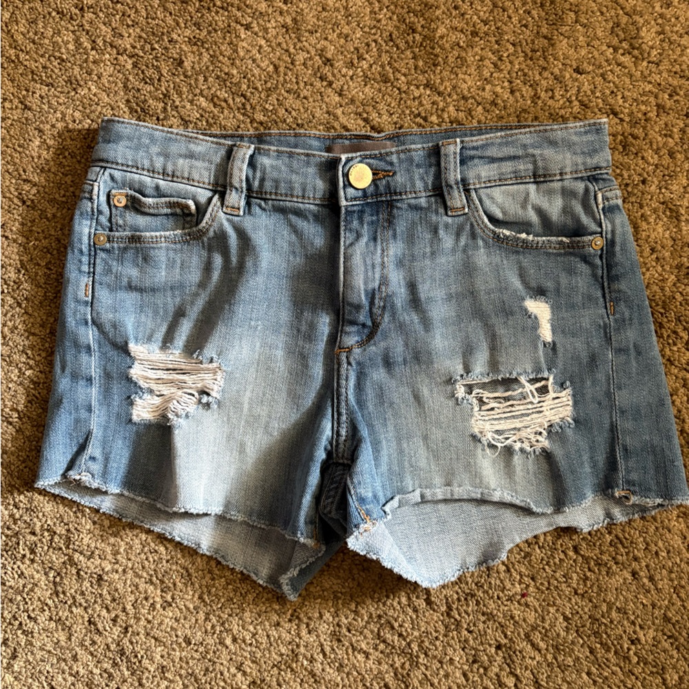DL1961 Distressed Light Blue Denim Junior’s Shorts